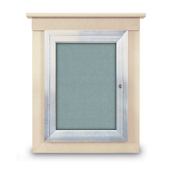 United Visual Products 42"x32" 2-Door Enclosed Letterboard, Burgundy Vinyl/Walnut UV26235O-WALNUT-BURGUNVL - main